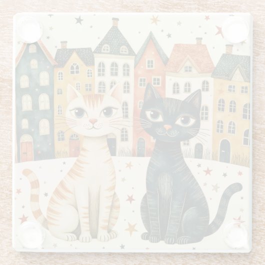 Cute Cats ガラスコースター (裏面)