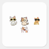 Cute cats スクエアシール (正面)
