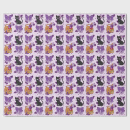 Cute Cats and Bows Pattern ラッピングペーパー