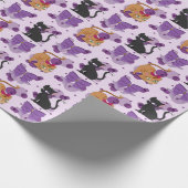Cute Cats and Bows Pattern ラッピングペーパー (角)