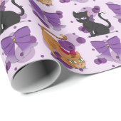 Cute Cats and Bows Pattern ラッピングペーパー (ロールコーナー)