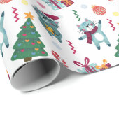 Cute Cats And Christmas ラッピングペーパー (ロールコーナー)