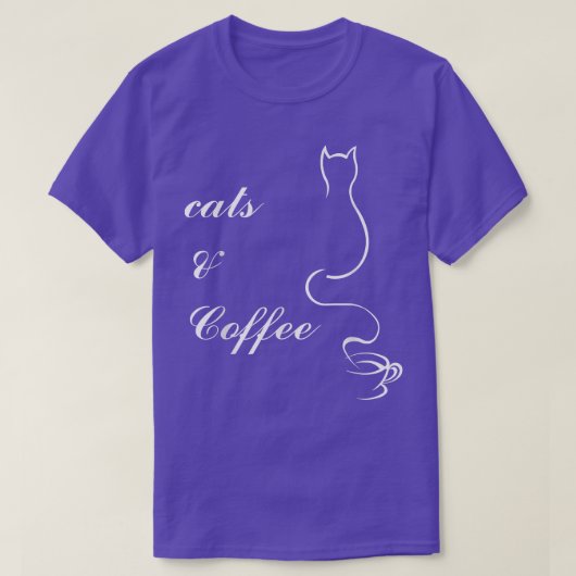 Cute Cats and Coffee T  Tシャツ (デザイン正面)