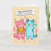 Cute Cats Anniversary Card 8th wedding カード (正面)