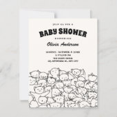 Cute cats baby shower 招待状 (正面)