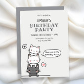 Cute cats birthday  招待状