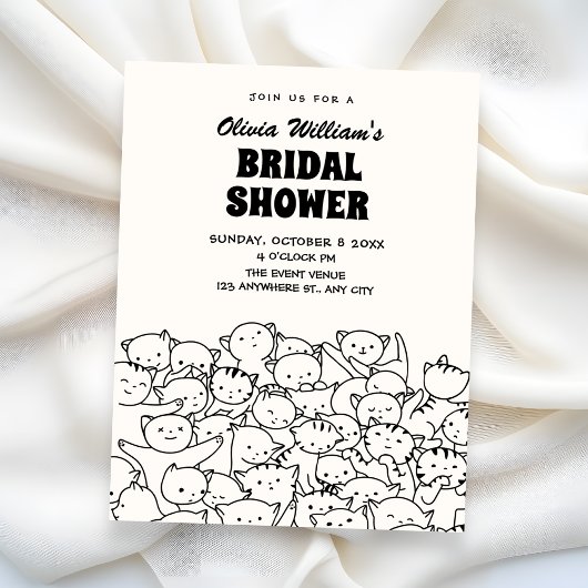 Cute cats bridal shower 招待状