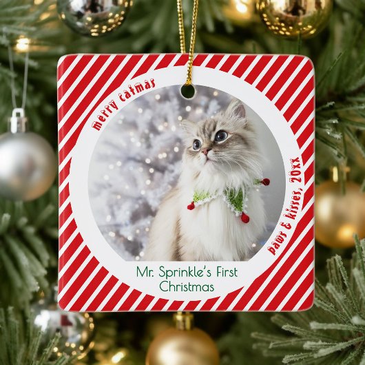 Cute Cats First Christmas Festive Keepsake  セラミックオーナメント