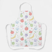 Cute Cats & Fruits Pattern Apron | Fun Kitchen  エプロン (正面)