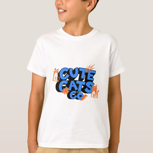Cute Cats Happy Fun Art Tシャツ (正面)