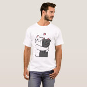 Cute Cats Hugs with Love  Tシャツ (正面フル)