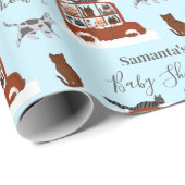Cute Cats in car Winter Birthday Baby Gift ラッピングペーパー (ロールコーナー)