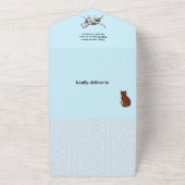 Cute Cats in car Winter Cold Baby Shower  オールインワン招待状 (外側)