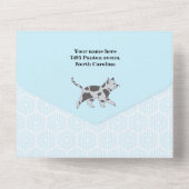 Cute Cats in car Winter Cold Baby Shower  オールインワン招待状 (裏面)