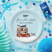 Cute Cats in car Winter Cold Baby Shower  ペーパープレート (パーティー)