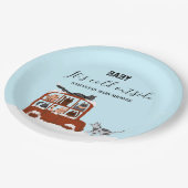 Cute Cats in car Winter Cold Baby Shower  ペーパープレート (アングル)