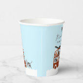 Cute Cats in car Winter Cold Baby Shower 紙コップ (右)