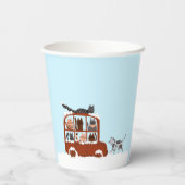 Cute Cats in car Winter Cold Baby Shower 紙コップ (裏面)