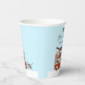 Cute Cats in car Winter Cold Baby Shower 紙コップ (右)