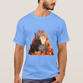 Cute Cats in Leaves boy Tシャツ (正面)