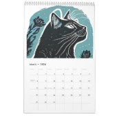 Cute Cats in Linocut – 2026 Calendar カレンダー (3月 2026)