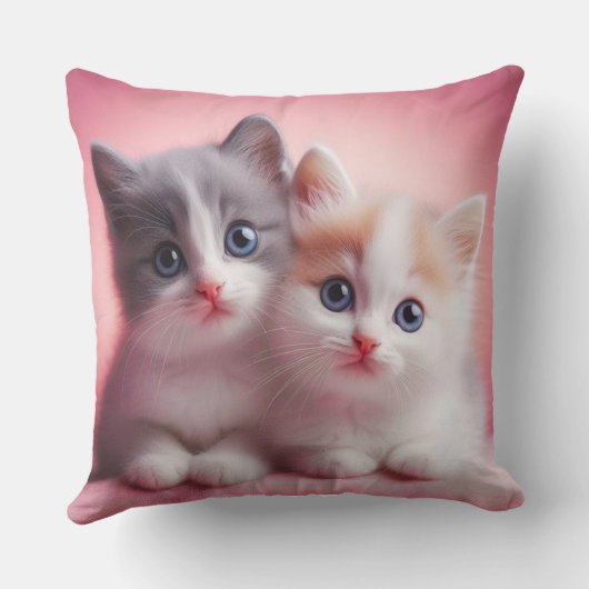 Cute Cats Kids– Soft Plush Animal Decorative Cushi クッション (裏面)