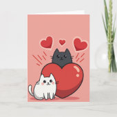 Cute Cats Love Heart Card カード (正面)