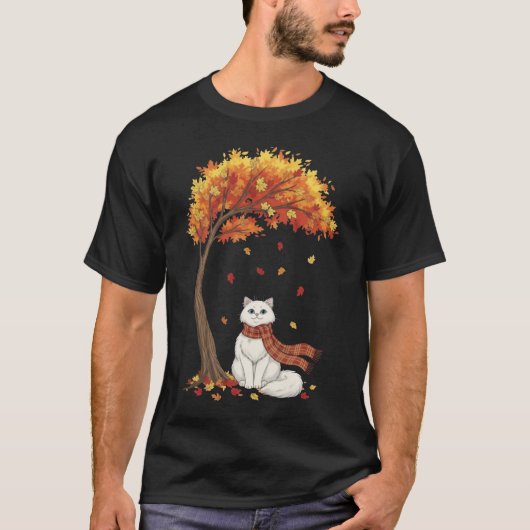 Cute Cats Lover Persian Cat Fall Autumn Tシャツ (正面)