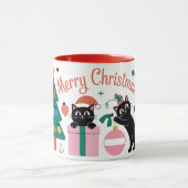 Cute Cats Modern Merry Christmas Gifts Tree Bauble マグカップ (中央)