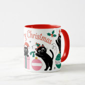 Cute Cats Modern Merry Christmas Gifts Tree Bauble マグカップ (正面右)