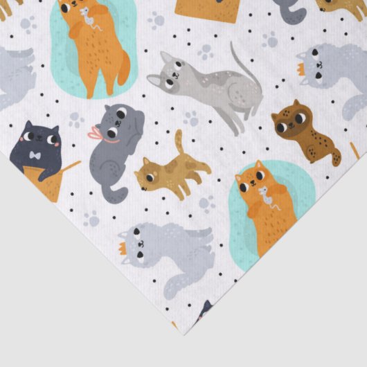 Cute cats Pattern Birthday for Cats 薄葉紙 (詳細)