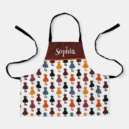 Cute Cats Pattern Personalized Kids エプロン (正面)