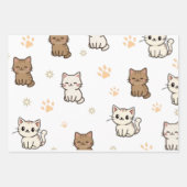 Cute Cat's Paw Gift Wrap Sheets | Rim-Jhim Designs ラッピングペーパーシート (正面3)