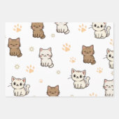 Cute Cat's Paw Gift Wrap Sheets | Rim-Jhim Designs ラッピングペーパーシート (正面2)