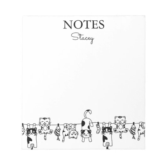 Cute Cats Personalized Notepad ノートパッド (正面)