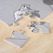 Cute Cats Playing & Being Naughty Pattern ジグソーパズル (側面)