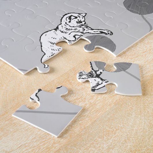 Cute Cats Playing & Being Naughty Pattern ジグソーパズル (側面)