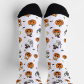 Cute Cats & Pumpkins Halloween Socks ソックス (上部)