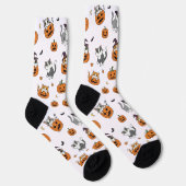 Cute Cats & Pumpkins Halloween Socks ソックス (右)