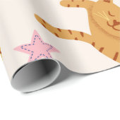 Cute cats seamless pattern with stars funny drawin ラッピングペーパー (ロールコーナー)