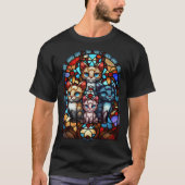 Cute Cats Stained Glass Window Cat Tシャツ (正面)