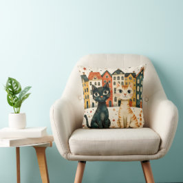 Cute Cats Throw Pillow クッション