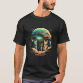 Cute Cats Ufos Space Fiction Future Illustration 1 Tシャツ (正面)