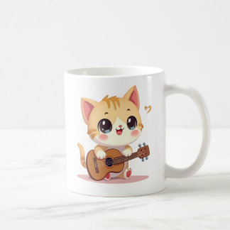 Cute Cat's Ukulele Moment コーヒーマグカップ