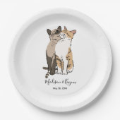 Cute Cats Wedding ペーパープレート (正面)