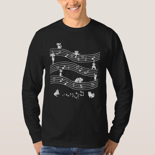 Cute cats with music notes tシャツ (正面)