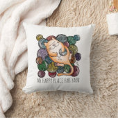 Cute Cat's Yarn Heaven Knitting Wool Knitters クッション (ブランケット)