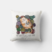 Cute Cat's Yarn Heaven Knitting Wool Knitters クッション (正面)