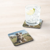 Cute Cattle Dog Personalized Beverage Coaster Set コースター (右側)
