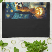 Cute Cavalier King Charles Spaniel Dog Halloween J キッチンタオル (折り畳み)